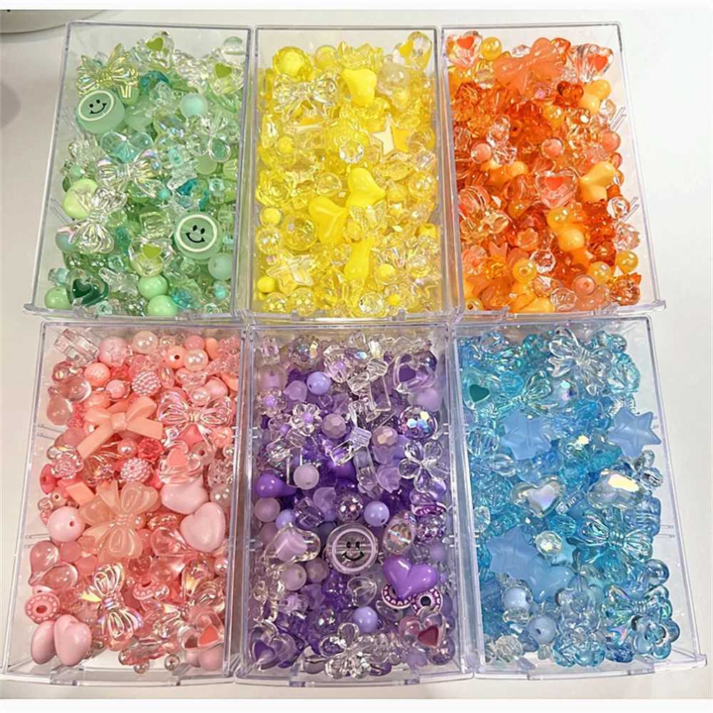 20pcs Mixed Style Acrylic Bow Flower Beads For DIY Handmade Phone Chain Bracelets Necklaces Jewelry Making Accories CraftsXJ250517