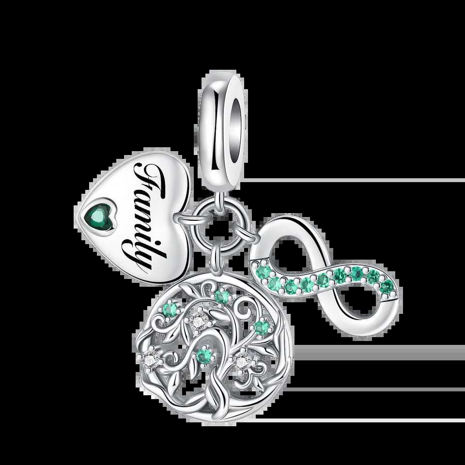 925 Sterling Silver Family Tree Snowflakes Dangle Beads Fit Original Charms Bracelets DIY Bead Women Jewelry MakingXJ250517