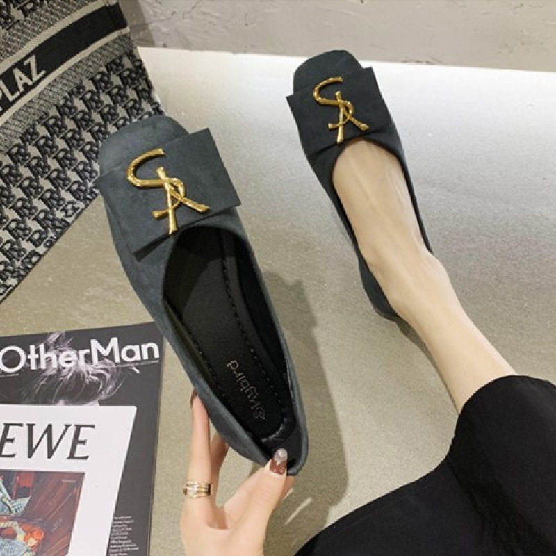 new Women's Spring and Summer Arrival Shallow - cut Flat - soled Slip - on Shoes Internet - famous Fashionable Student - style Korean - style Sof