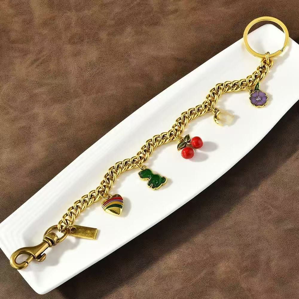 Bag Charm Co ch keychain for Women bag charms Keychains fruit cherry Classic Pendant Fashion Key Rings quality Refreshing Style key chain Lanyards