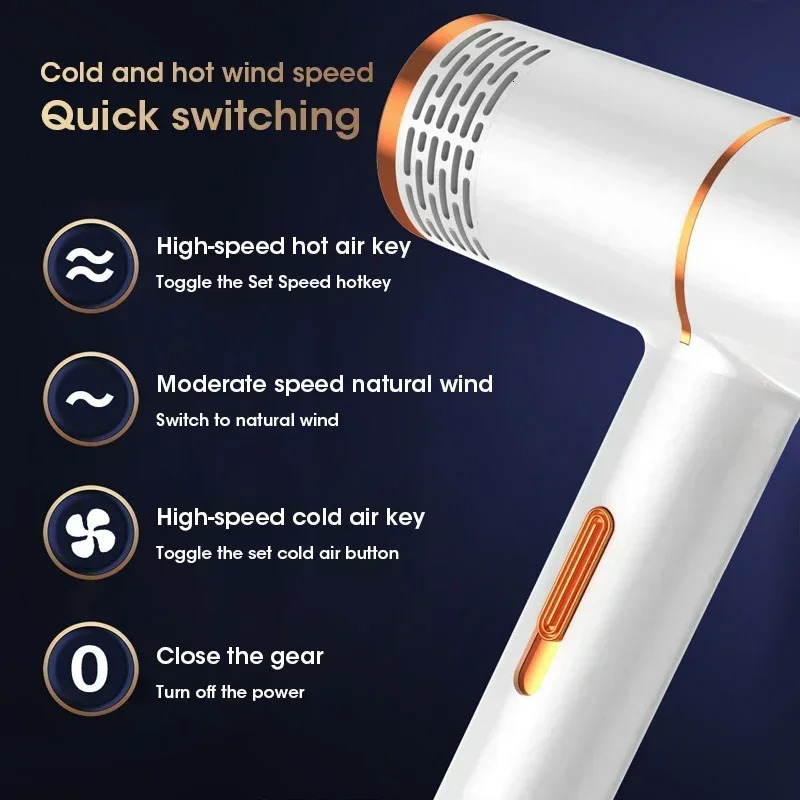 Hair Dryer Infrared Negative Ionic Blow Dryer Cold Wind Portable Salon Hair Styler Tool Hair Electric Blow Drier Blower 250513