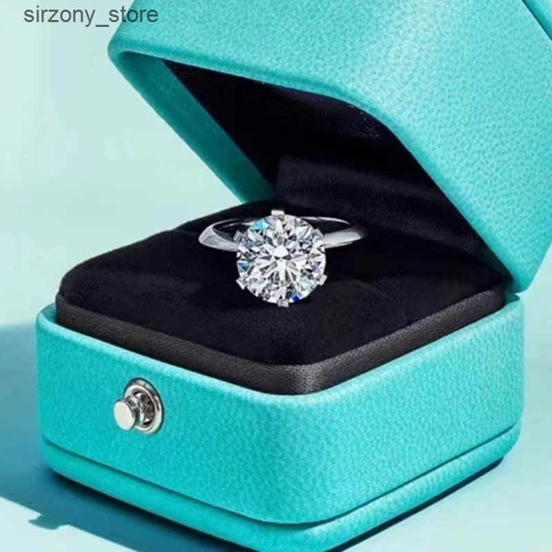 5 Carat Moissanite Round Classic Six Prong S925 Sterling Silver Ring Woman Engagement Wedding Ring z250517K578