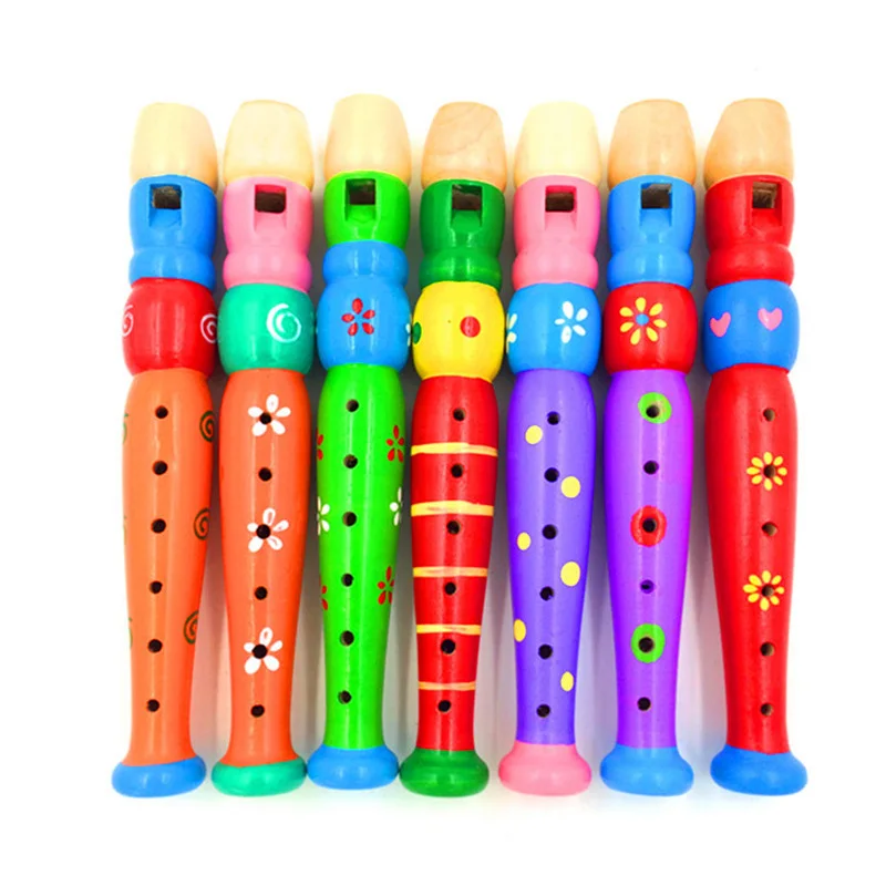 Piccolo Wooden Flute Instrument For Kids Montessori Musical Early Childhood Development Toys Preschool Educational Gift