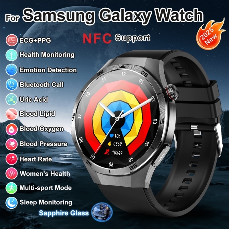 Grade Diagnosis Men Smart Watch ECG Blood Pressure Fat Uric Acid Temperature NFC Women health Therapy Smartwatch 250512