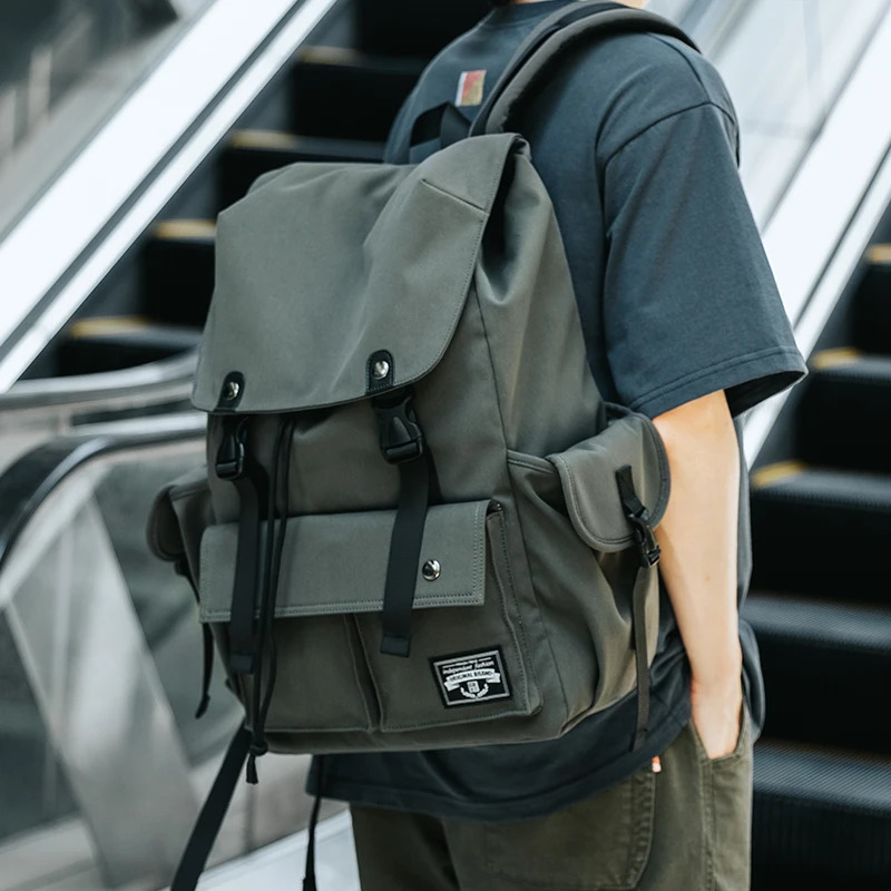 Fashion Drawstring Backpack for Men Oxford Waterproof 17.3 inch Laptop Mochila Large Capacity Travel Durable College Backpack 250515