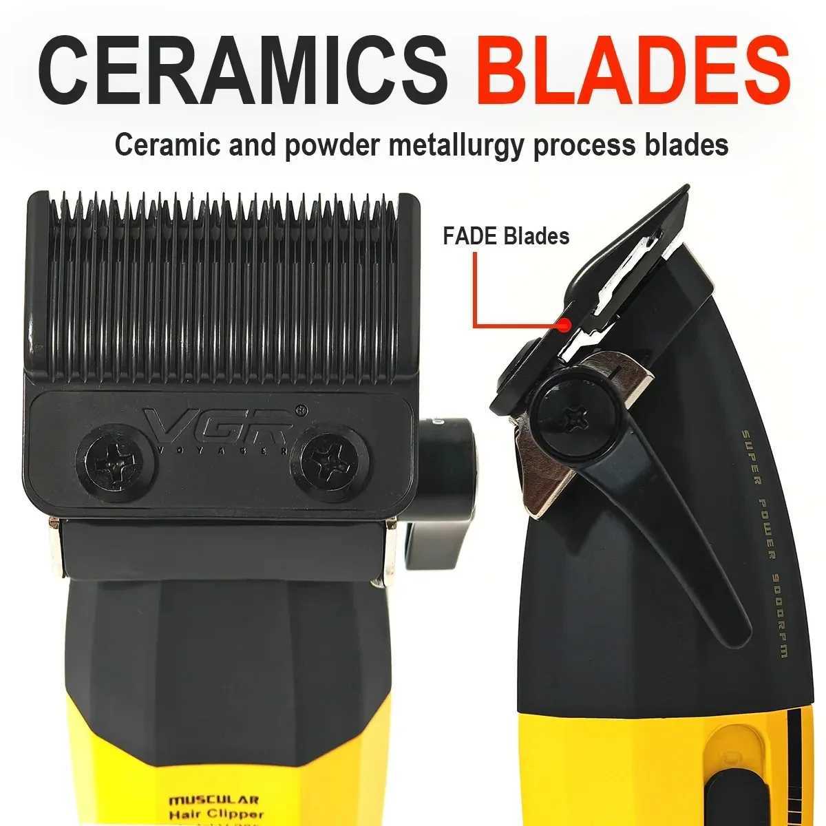 Hair Trimmer Professional LED Hair Cut Machine Cordless 9000 RPM Electric Barber Clippers Metal Hair Trimmer for Men R250517