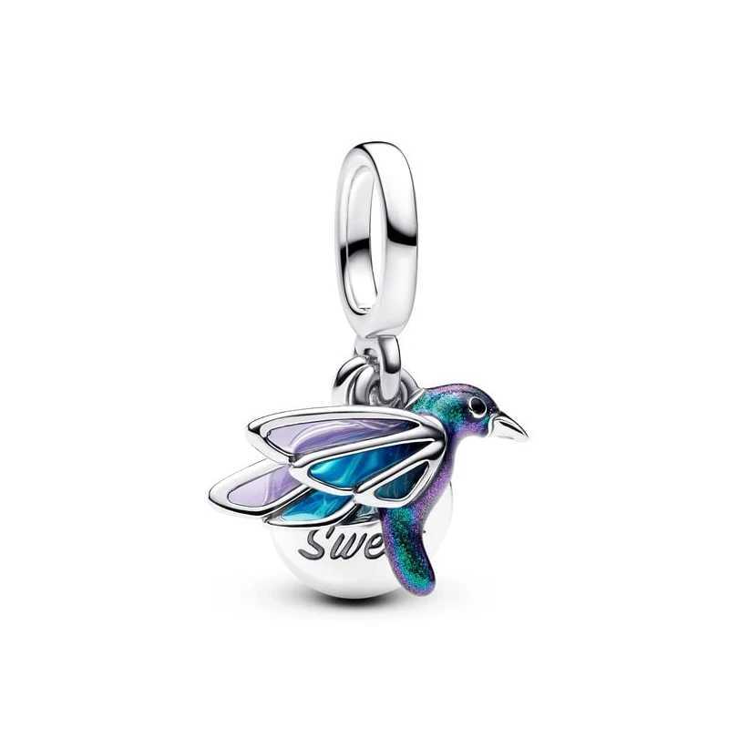 Hot Sale Beautiful 925 Silver Blue Animals Dragonfly Butterfly Dangle Charm Fits Original Bracelet DIY Party Gift Jewelry MakingXJ250517