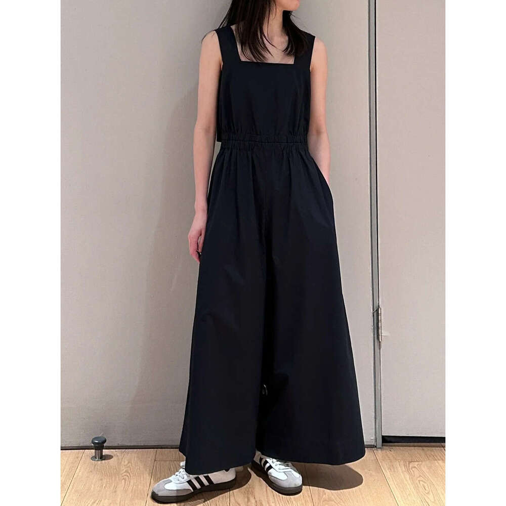 Wide Leg Jumpsuit CS Women S Pants Standard Edition Leg Square Neck Wide Strap Jumpsuit Summer New Product