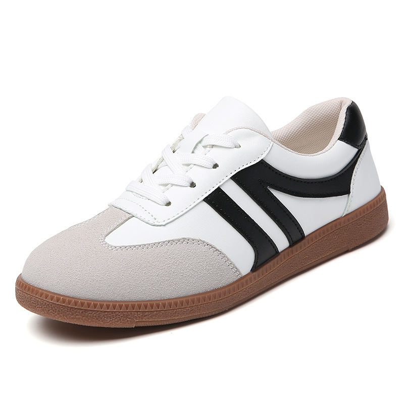 Free shipping. Designer ladies' 2025 new cross-border Korean version German training shoes, fashionable flat retro color-block casual sports, ver