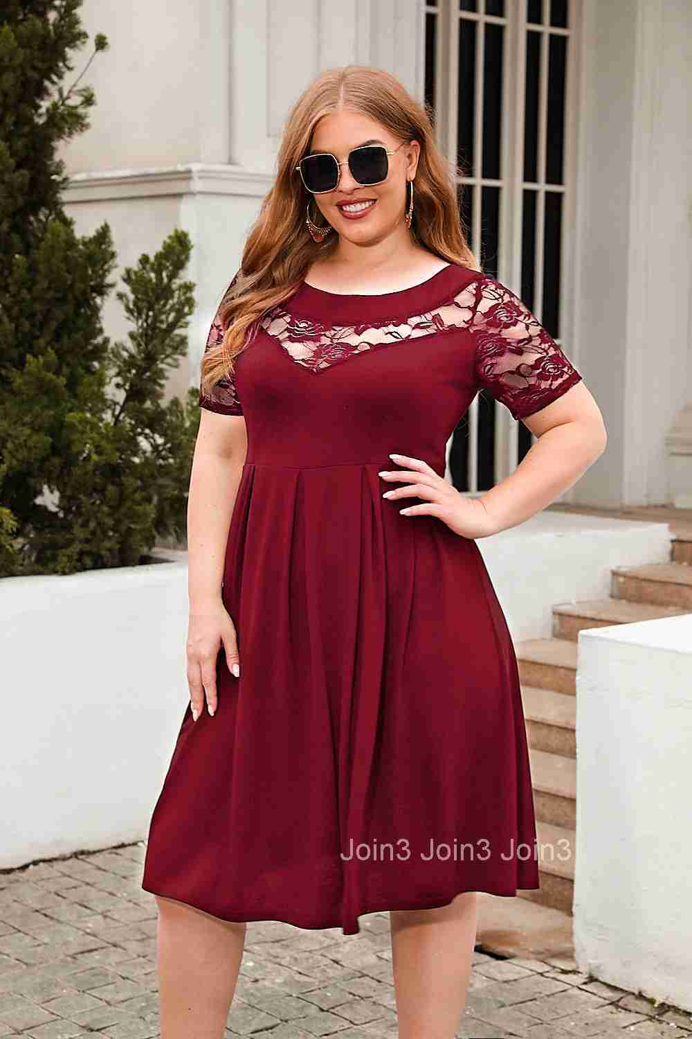 New Cut-out Lace Casual Loose Dress Holiday Dress Large Womens Dress