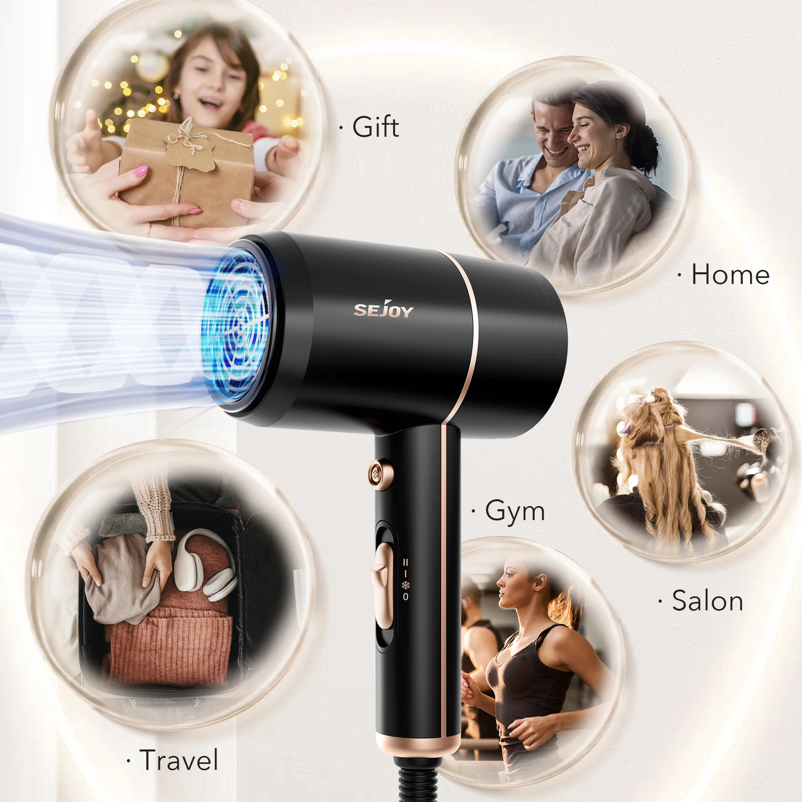 Sejoy 1800W Electric Hair Dryer 110v Hair Dryer Personal Hair Care Styling Negative Ion Tool Constant Anion Hair Dryers 250513