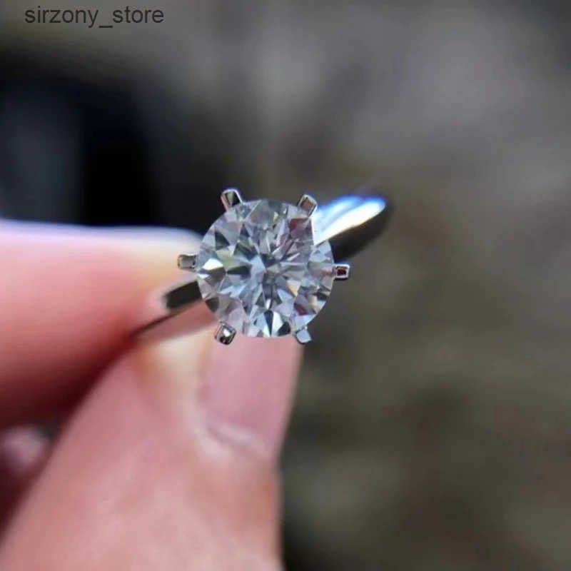 5 Carat Moissanite Round Classic Six Prong S925 Sterling Silver Ring Woman Engagement Wedding Ring z250517K578