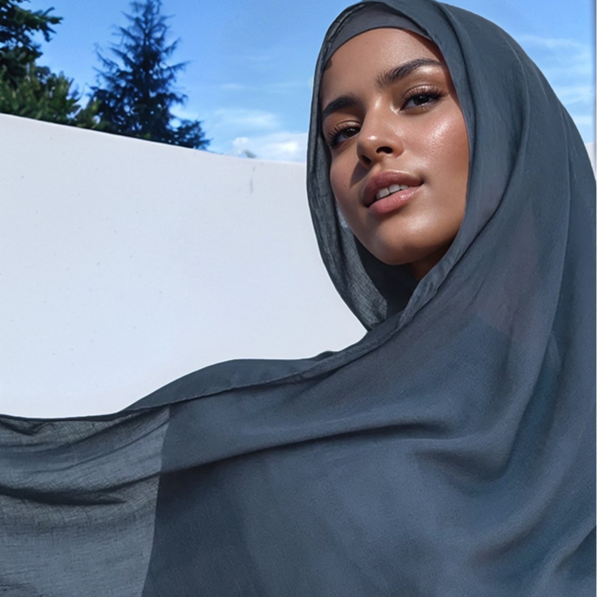 K751 Cross-border hot-selling wide-edge thin modal single-color rayon breathable shawl cotton and linen solid color scarf headscarf