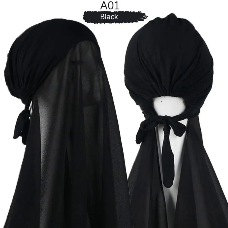 Headscarf Malay Hui Scarf Headband Chiffon Modal Adjustable Hat Convenient Set 250517