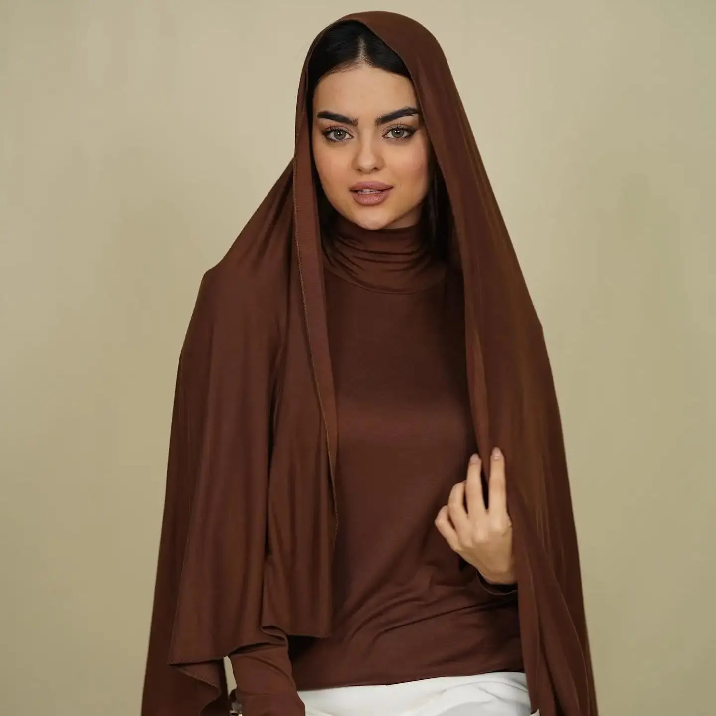 Selling Jersey Hijab Stretchy Scarf Plain Head Scarves Wholesale Women Cotton Headwrap Shawl 250517