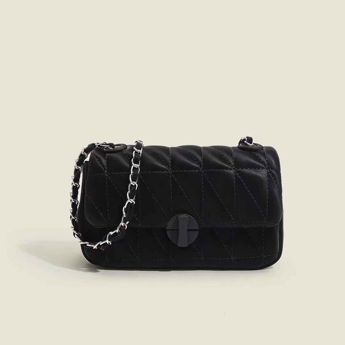 Chain 2023 new crossbody shoulder armpit commuting high-end feeling diamond grid women's small square bag