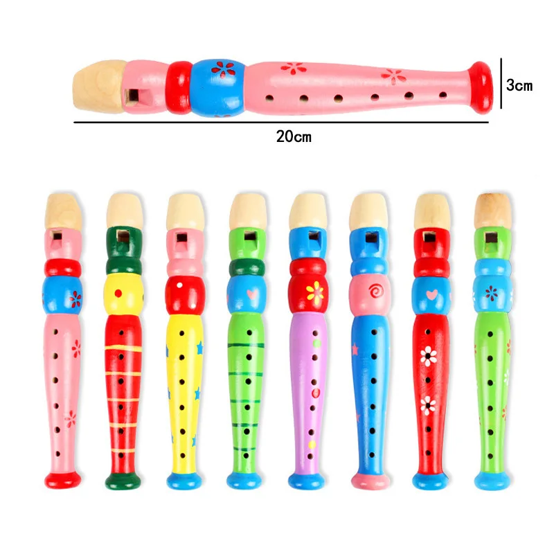 Piccolo Wooden Flute Instrument For Kids Montessori Musical Early Childhood Development Toys Preschool Educational Gift