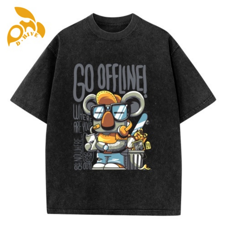 Free Shipping Designer Oversize Men's shirt Short Sleeve Round neck black Customized 230g men's washed T-shirt T-shirt outdoor S-XXL