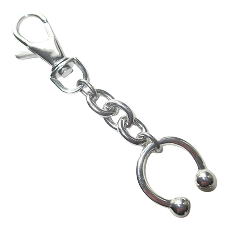 Punk Charm Horseshoe Clip Keychain Korean Fashion Geometric Backpack Pendant Goth Accessories Keychains Grunge Rock Jewelry 250517
