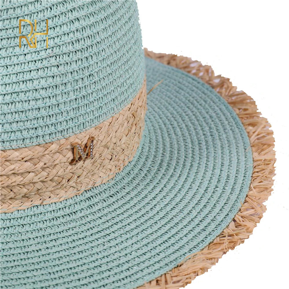 Summer Cowboy Cap Casual Sun Hats For Women Fashion Letter M Jazz Straw Men Beach Panama Hat Wholesale RH 250517