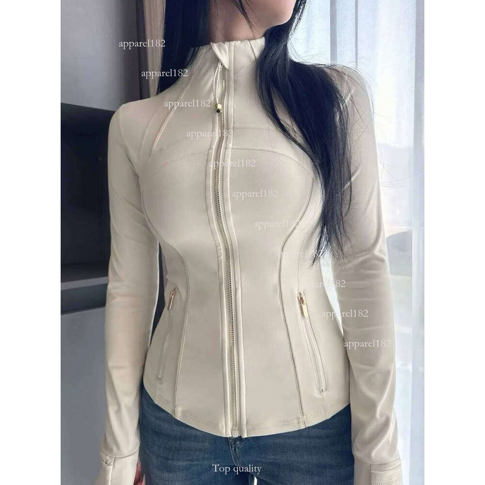 Free Shipping Women Yoga Sets Jacket Shorts Define Gold Zipper Workout Sport Coat Fitness Gym Jacket Sports Pants Training Jogging leggings Sportswear