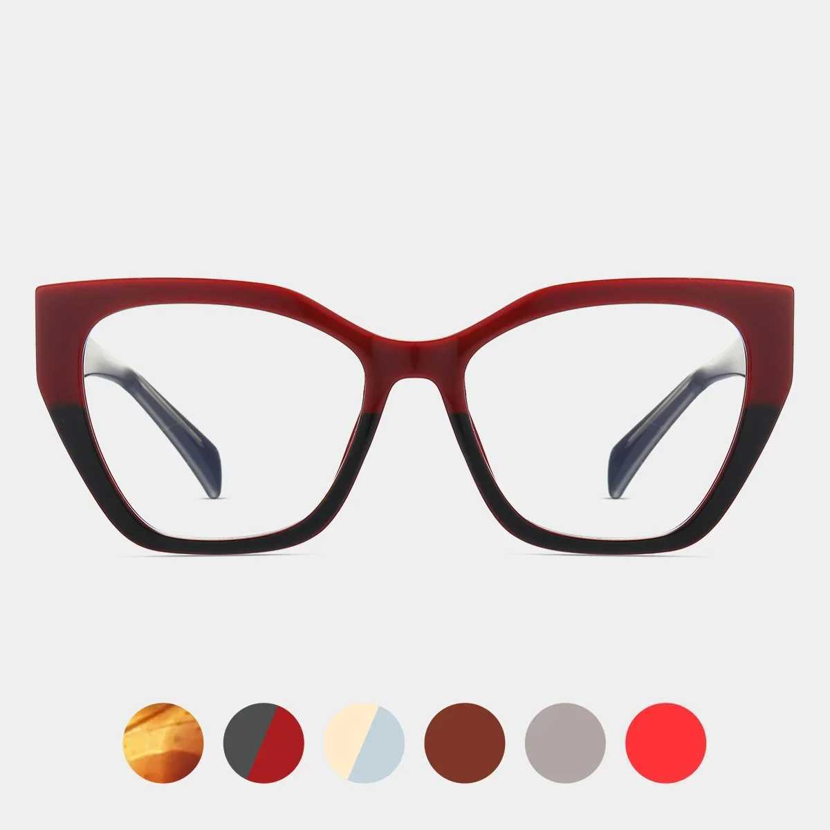 Luxury Brand Designer Women Fashion Cat Eye Anti Blue Light Glasses Double Color Large Frame Ladys Prescription Eyewear FramesXJ250516