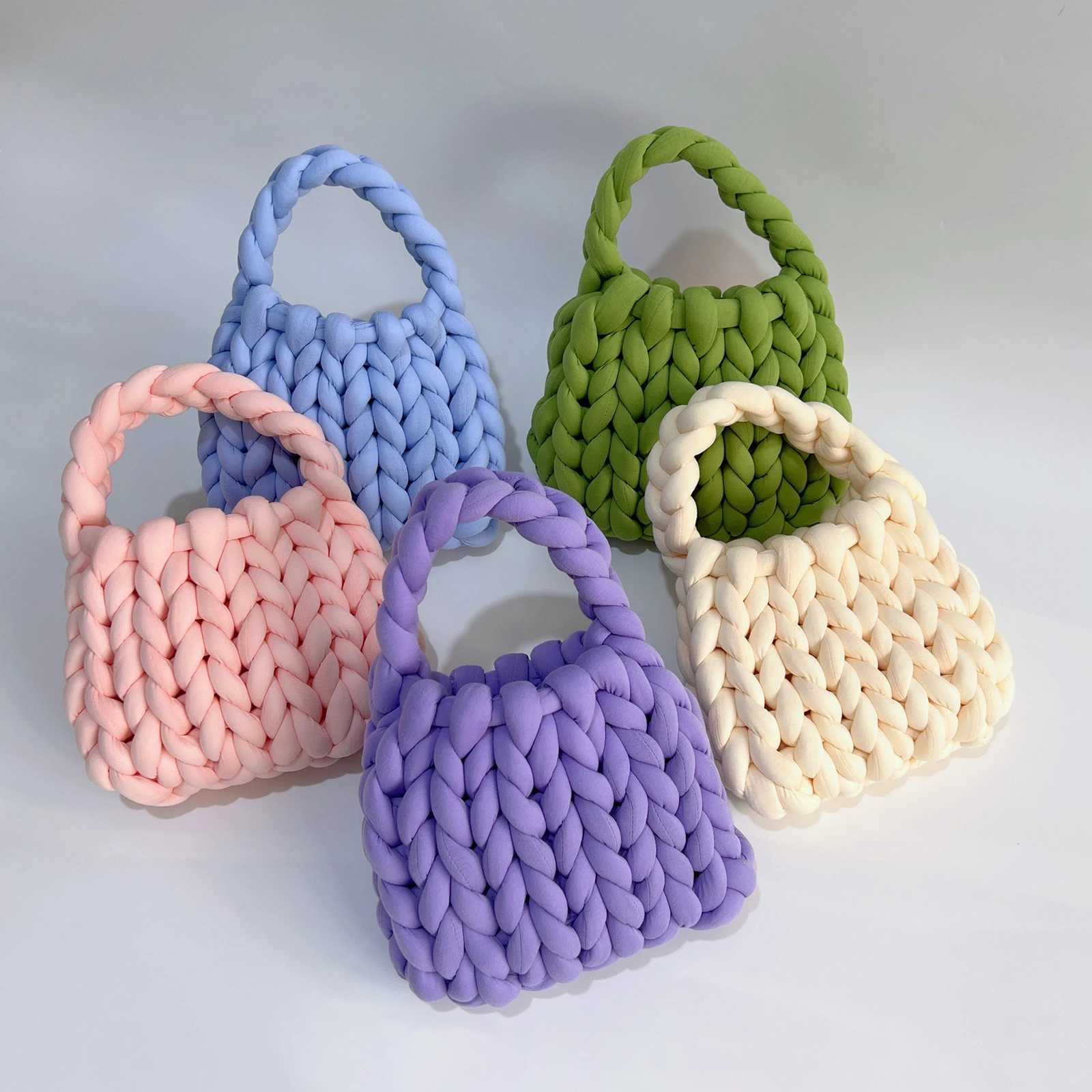Women Crochet Bag Handbag Woven Chunky Shoulder Bag for Spring SummerWomen Shoulder Bag Handbag Beach Travel Underarm Bag W250517