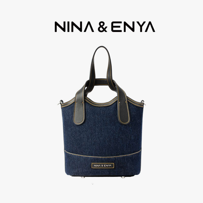 Tote Bag NINA ENYA NINA ENYA Cowboy Canvas Handbag Single Shoulder Crossbody Vegetable Basket Bucket Bag KQ