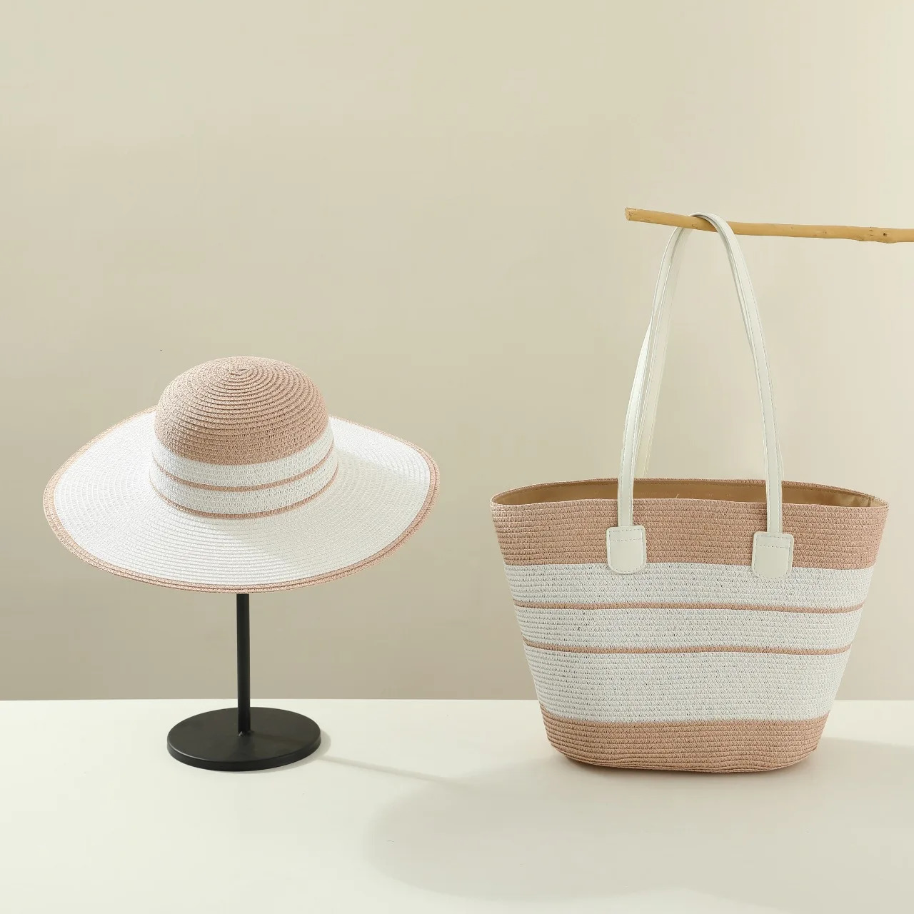 Blue straw hat bag set 2025 summer sun hat travel beach straw hat outdoor sun hat sombrero para sol mujer 250516