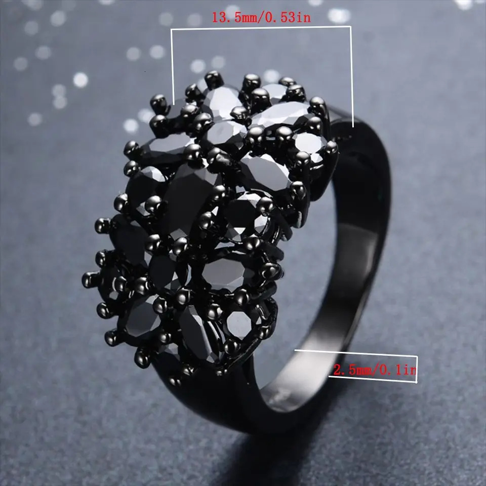 Fashion Copper Inlaid Ring Black Oval Border Rings Wedding Rings Women Men 250517