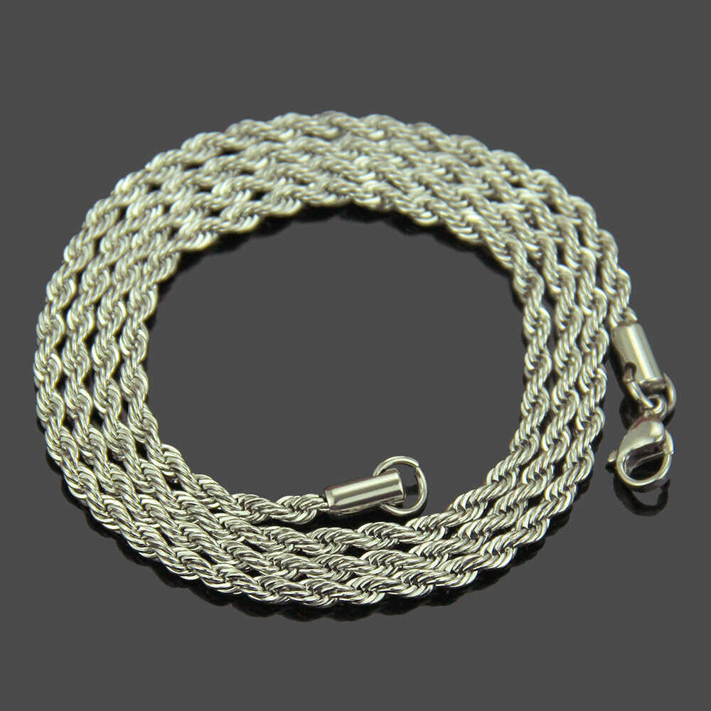 Unisex Titanium Steel Twist Chain Necklace Hiphop Jewelry for Men and Women Multi-Size Couple Streetwear Accessories
