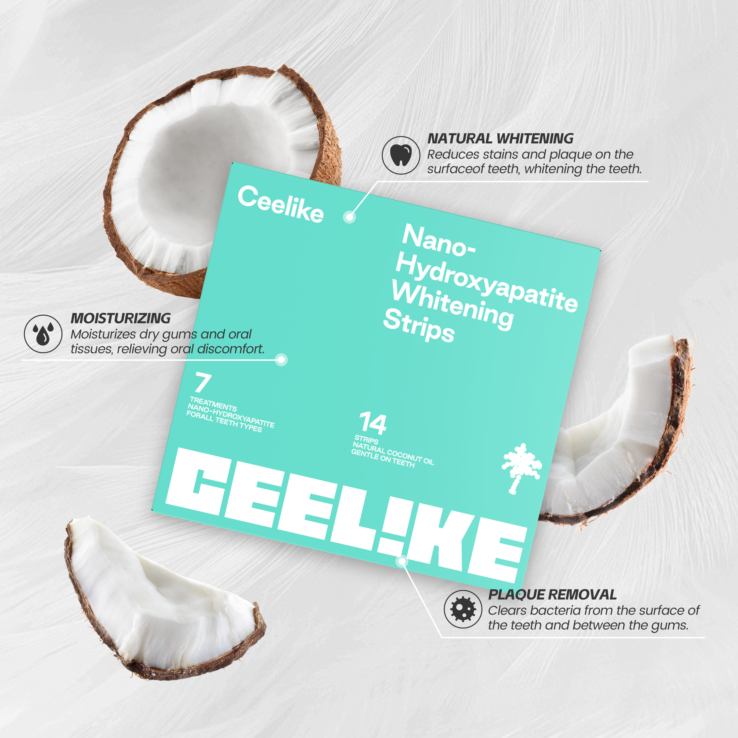 CEELIKE Teeth Whitening Strips - Safe, Effective at Home Kit with Instantly Visibly Whiter Smiles
