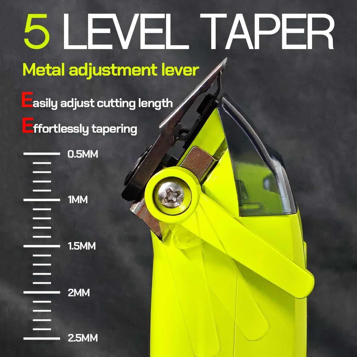 Professional Electric Hair Clipper Hair Trimmer Metal Machine Brushless Motor 7200RPM 5-Adjust DLC with Base R250517