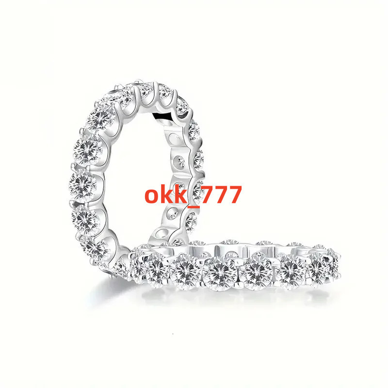1pc S925 Silver with 4.2CT Moissanite Co-ed Eternity Ring Band Ring Moissanite Gemstone Jewelry Gifts for Mother