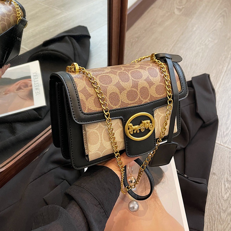 Free Shipping 2025 New Designer Square Crossbody Bag - Textured Metal Chain Shoulder Purse, Compact Boho Chic Bag For Women