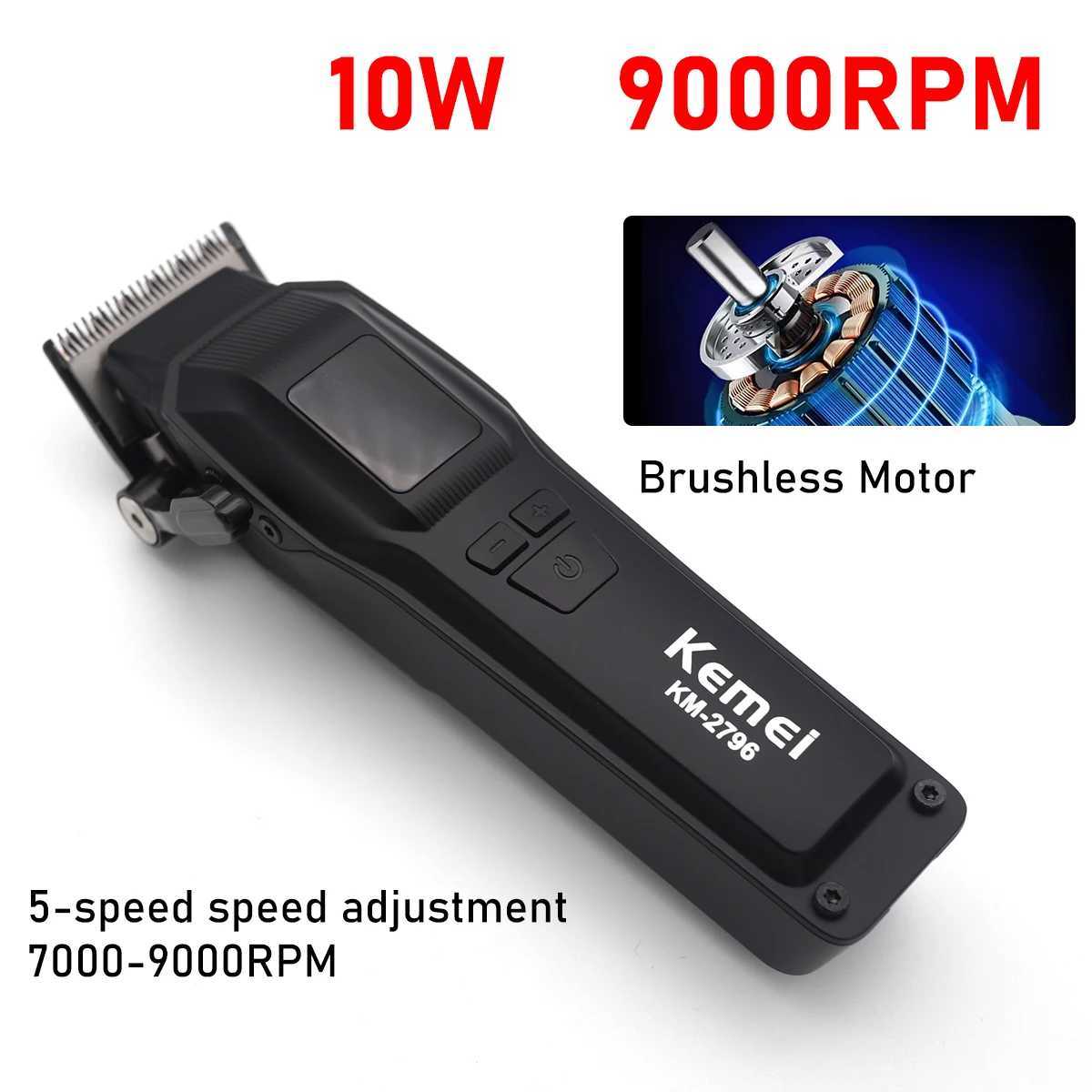 Brushless Motor DLC LCD Display Professional Hair Clipper Hair Cutting Machine Hair Trimmer for Men R250517