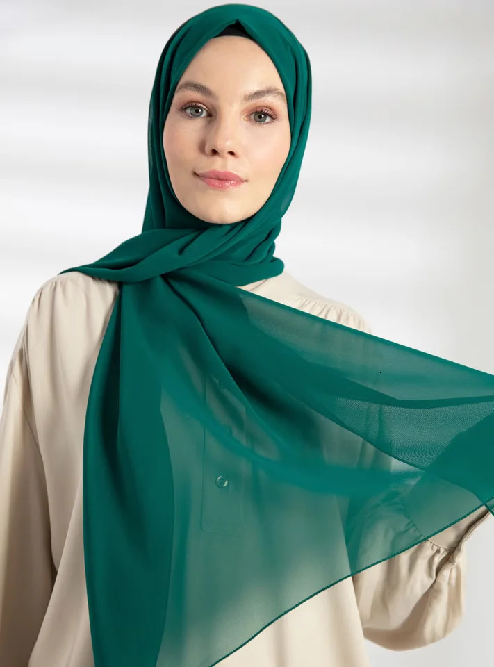 5PCSBox Plain Hijab Bubble Chiffon Scarf Women Solid Color Muslim Shawls Hijabs Headband Islamic Headscarf Foulard Femme 250517