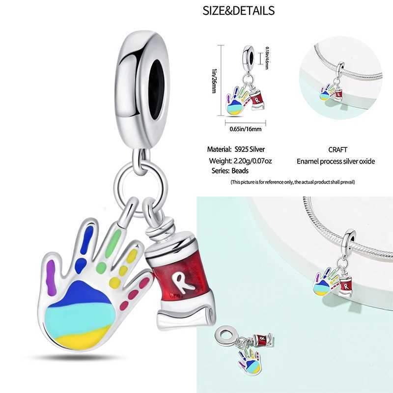 925 Sterling Silver School Backpack Book Pencil Trophy Charm Beads Fit The Original Charm Bracelet Women DIY JewelryXJ250517