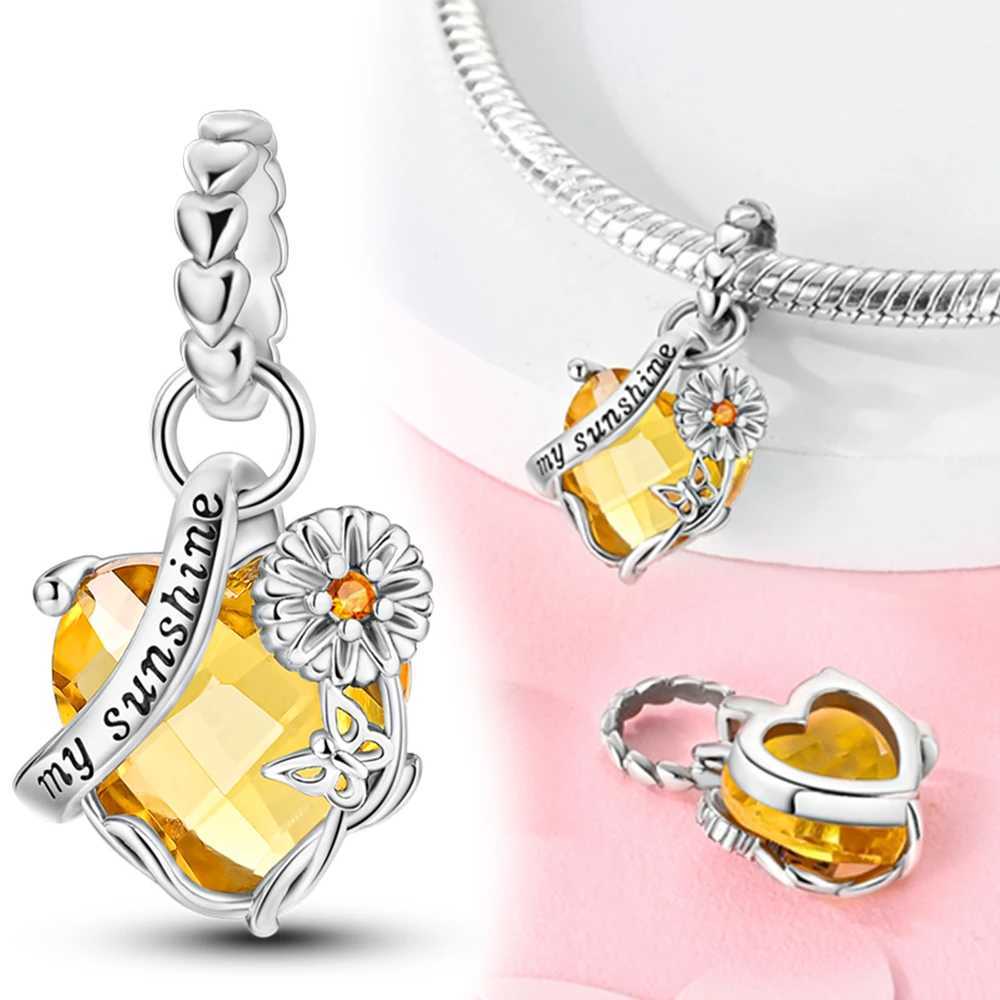 925 Sterling Silver Shining Sunflowers Pen Book Dangle Charm Fit DIY Bracelet Necklaces Teachers Day Gift Heartfelt JewelXJ250517
