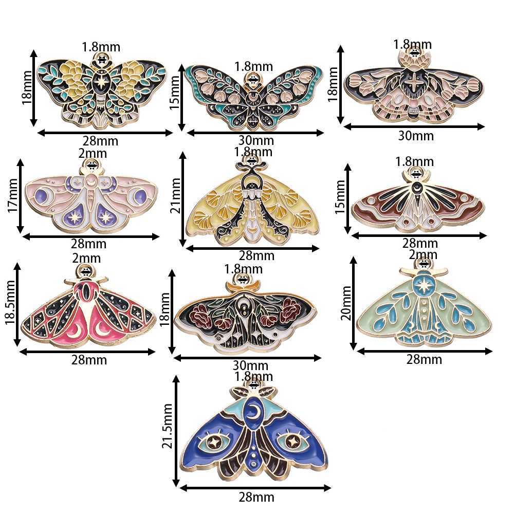 10Pcs/lot Drop Oil Alloy Metal Butterfly Charms Animal Pendants For DIY Bracelet Necklace Jewelry Making AccoriesXJ250517