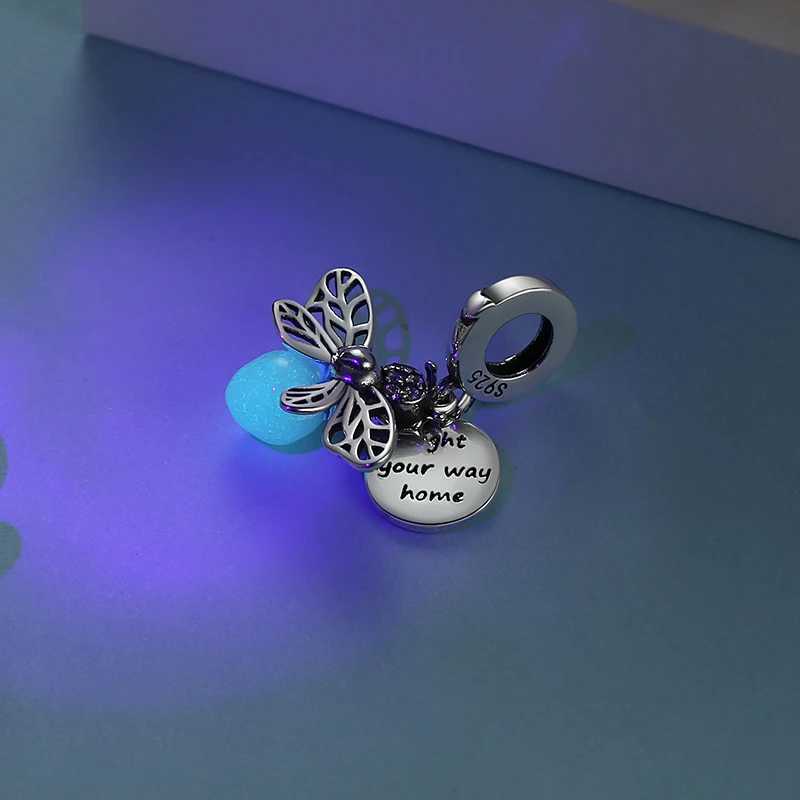 Original 925 Sterling Silver Charm Bead Dog Cat P Panda Firefly Pendant Charms Fit Bracelets Necklaces Women JewelryXJ250517