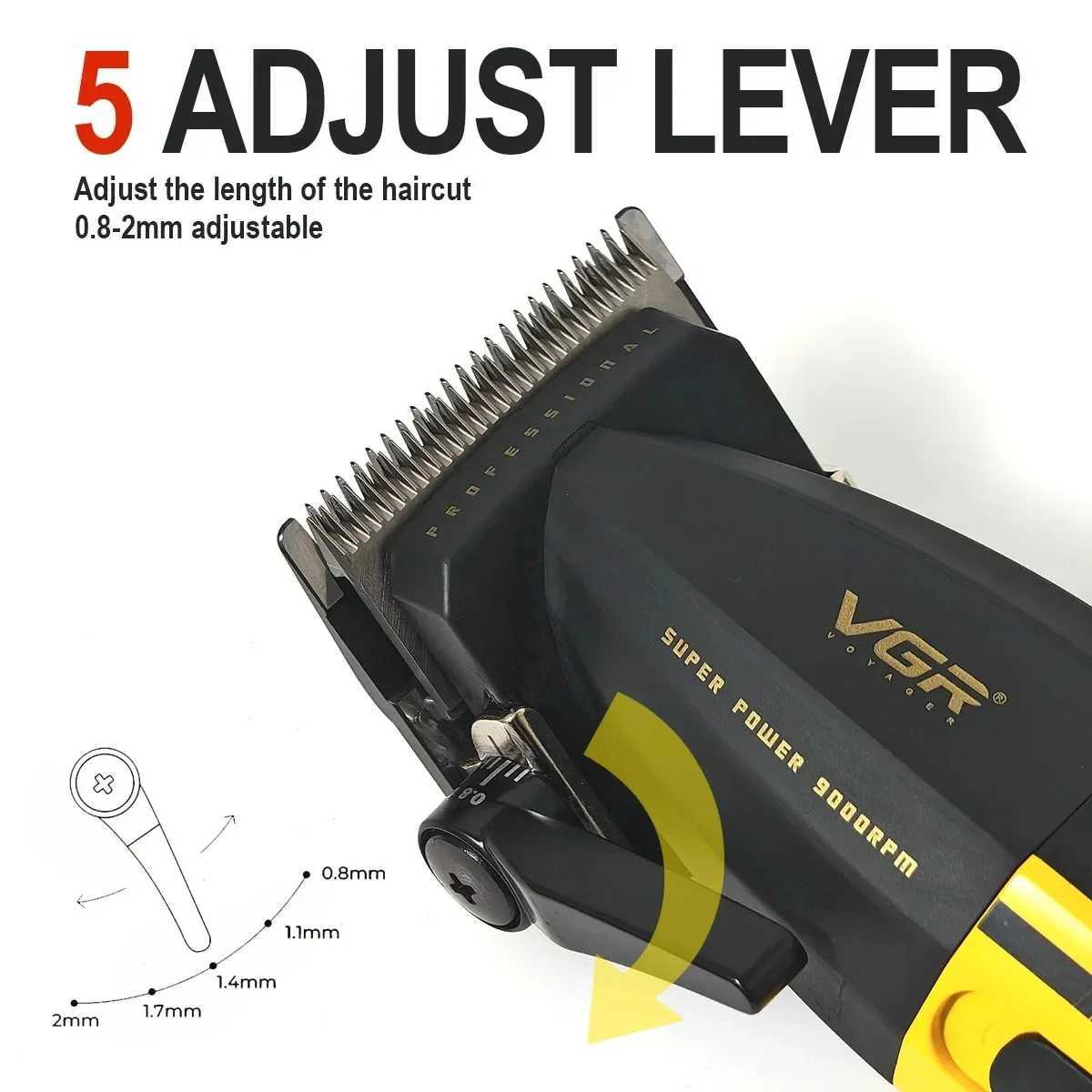 Hair Trimmer Professional LED Hair Cut Machine Cordless 9000 RPM Electric Barber Clippers Metal Hair Trimmer for Men R250517