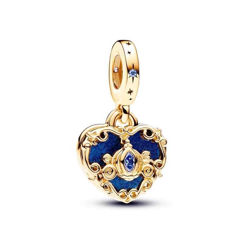 New Gold Plated Angel EyesPhoenix Kings Cake Dangle Charm Bead Fit Original 925 Sterling Silver Bracelet DIY JewelryXJ250517