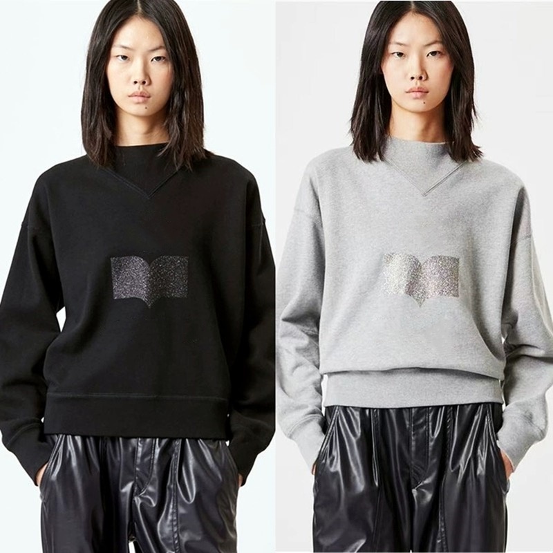 Designer Pullover Sweatshirts Mockneck Print Half High Collar Long Sleeve Loose Terry Sweaters for Women Fashion Hoodies