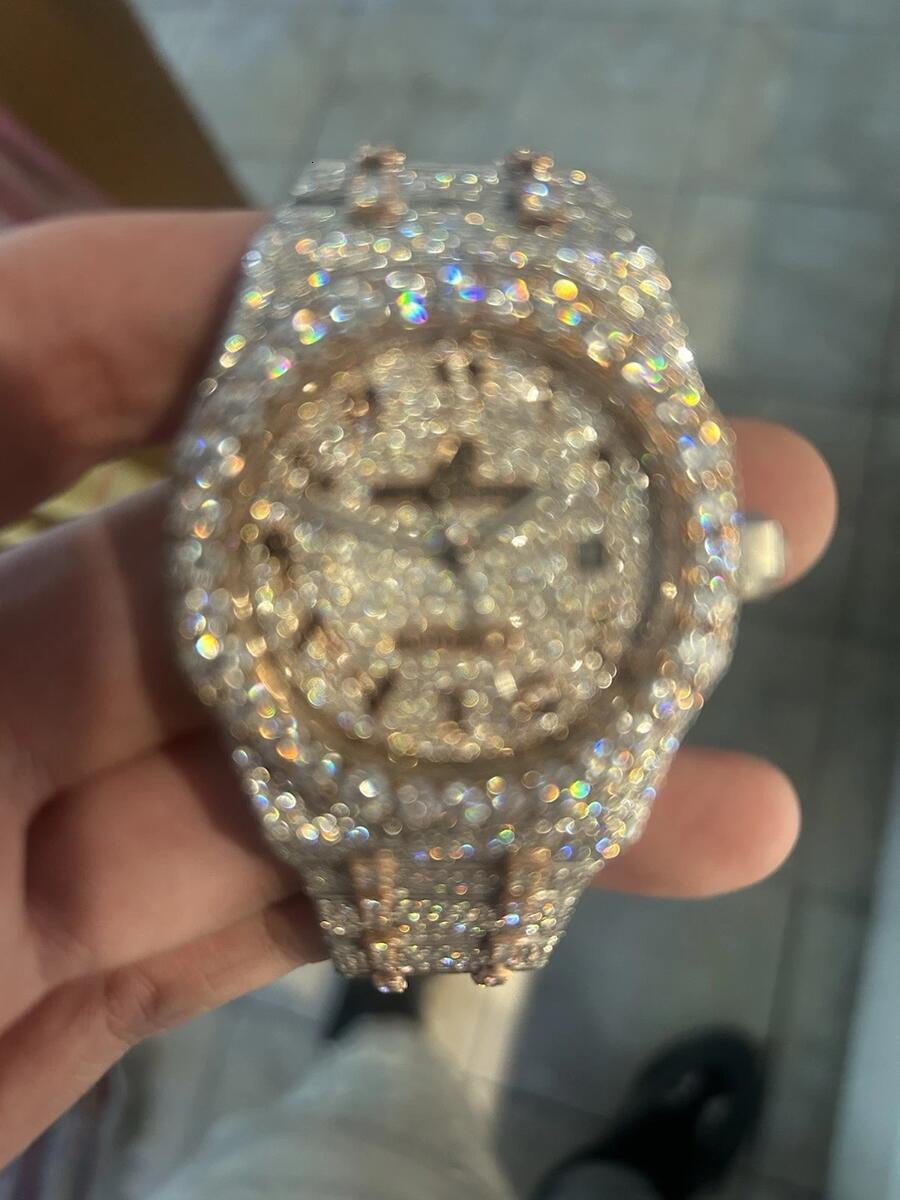 Premium Quality Antique Fully Iced Out VVS Clarity Moissanite Diamond Watch for Men with ICED AAAA