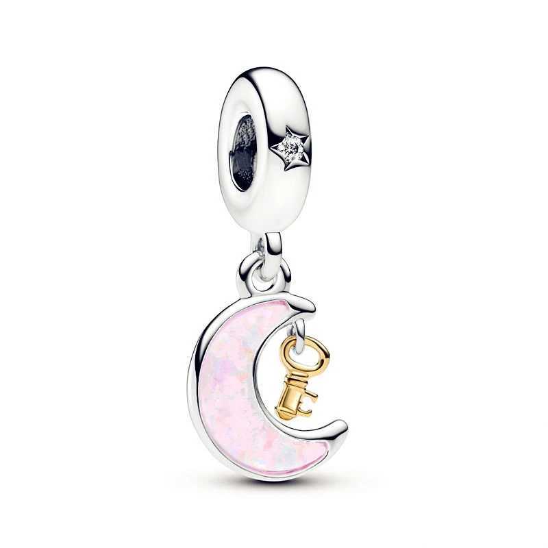 DIY Jewelry Gift Pink Moon Rocket G bird Rabbit Bear Girl Charm Pendant Beads Fit Original 925 Sterling Silver Pan BraceletXJ250517