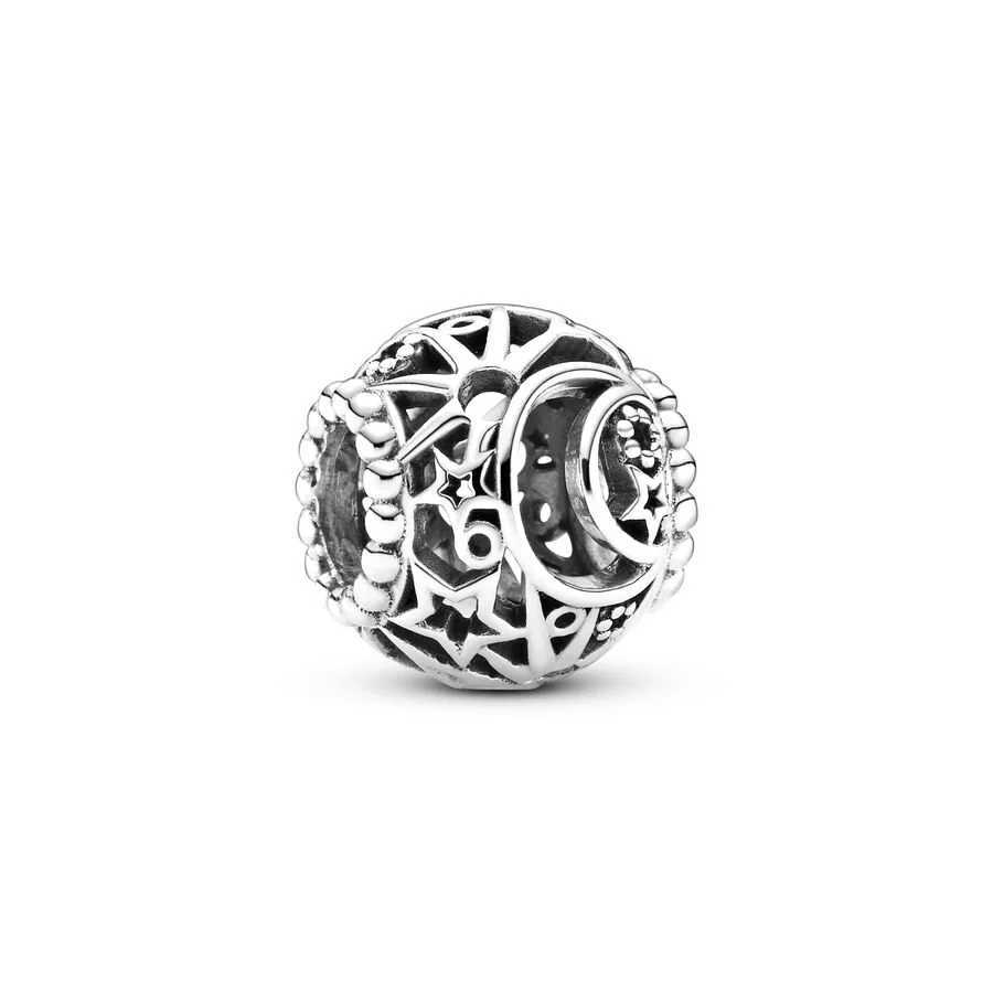 Hot Sale Classics Openwork Sun Stars Moon Charm Blue Spinnable Heart Bead Fit Original Silver 925 Pan Bracelet Jewelry GiftXJ250517