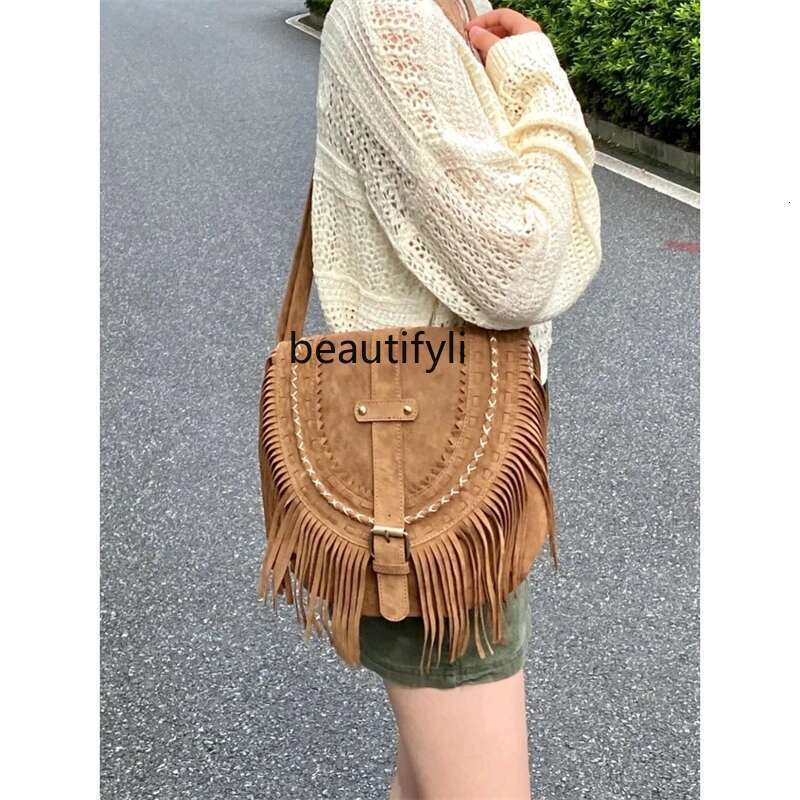Maillard's New Fringed Niche Retro Saddle Shoulder Casual Messenger Bag