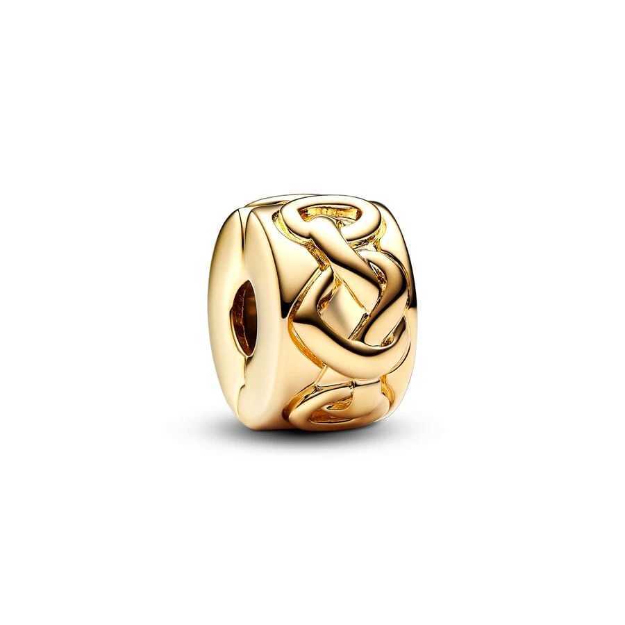 DIY Women Sparkling Gold Round She Flower Family Tree Charm Bead Clip Fit Original 925 Silver Bracelet Jewelry GiftXJ250517