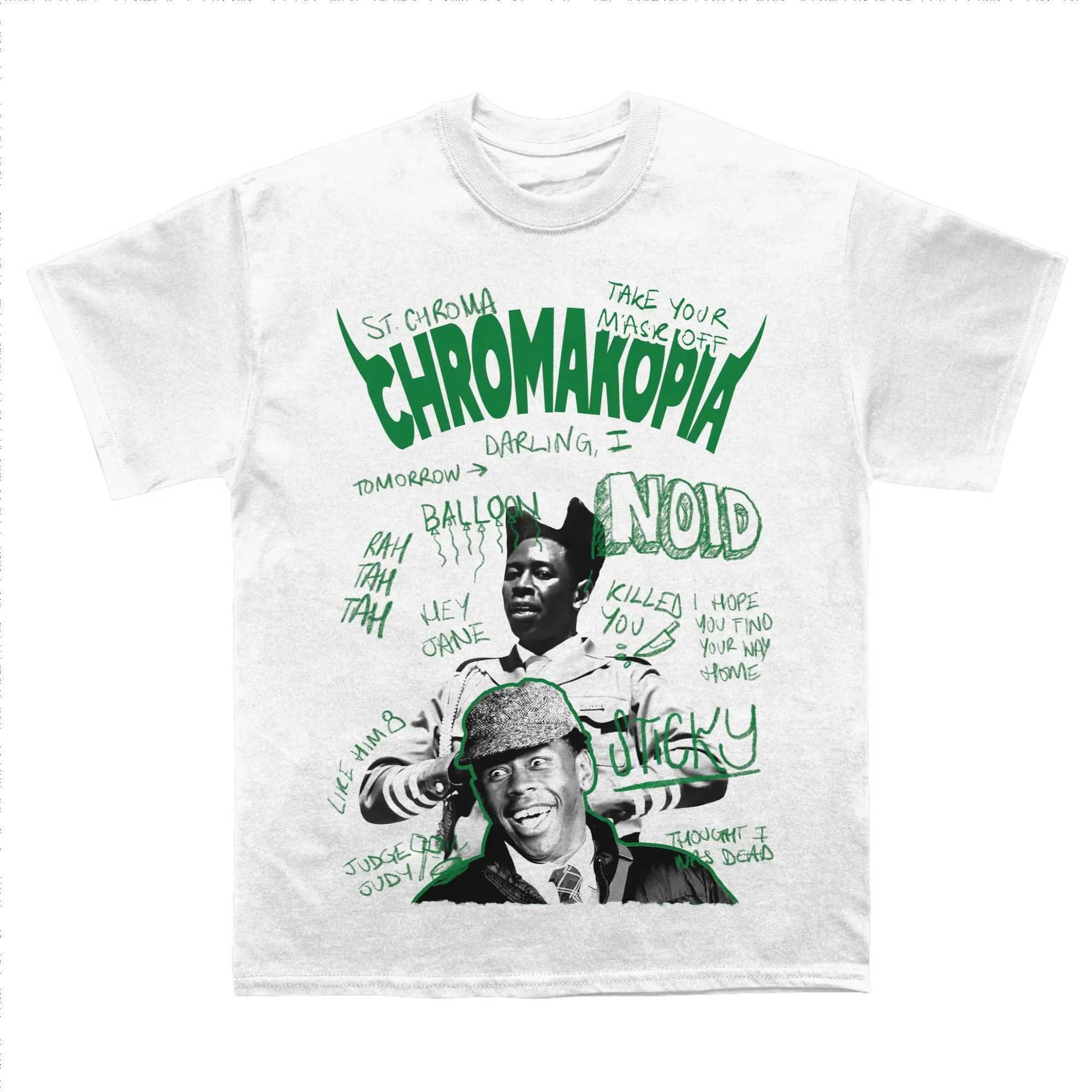 Tyler The Creator Chromakopia Sketchbook T-Shirt Men Women Cotton Tees Short Sleeve Y2k Tshirt Retro Hip Hop Tops Mens ClothingT250516
